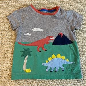 Baby Boden dinosaur/volcano appliqué shirt 12-18m